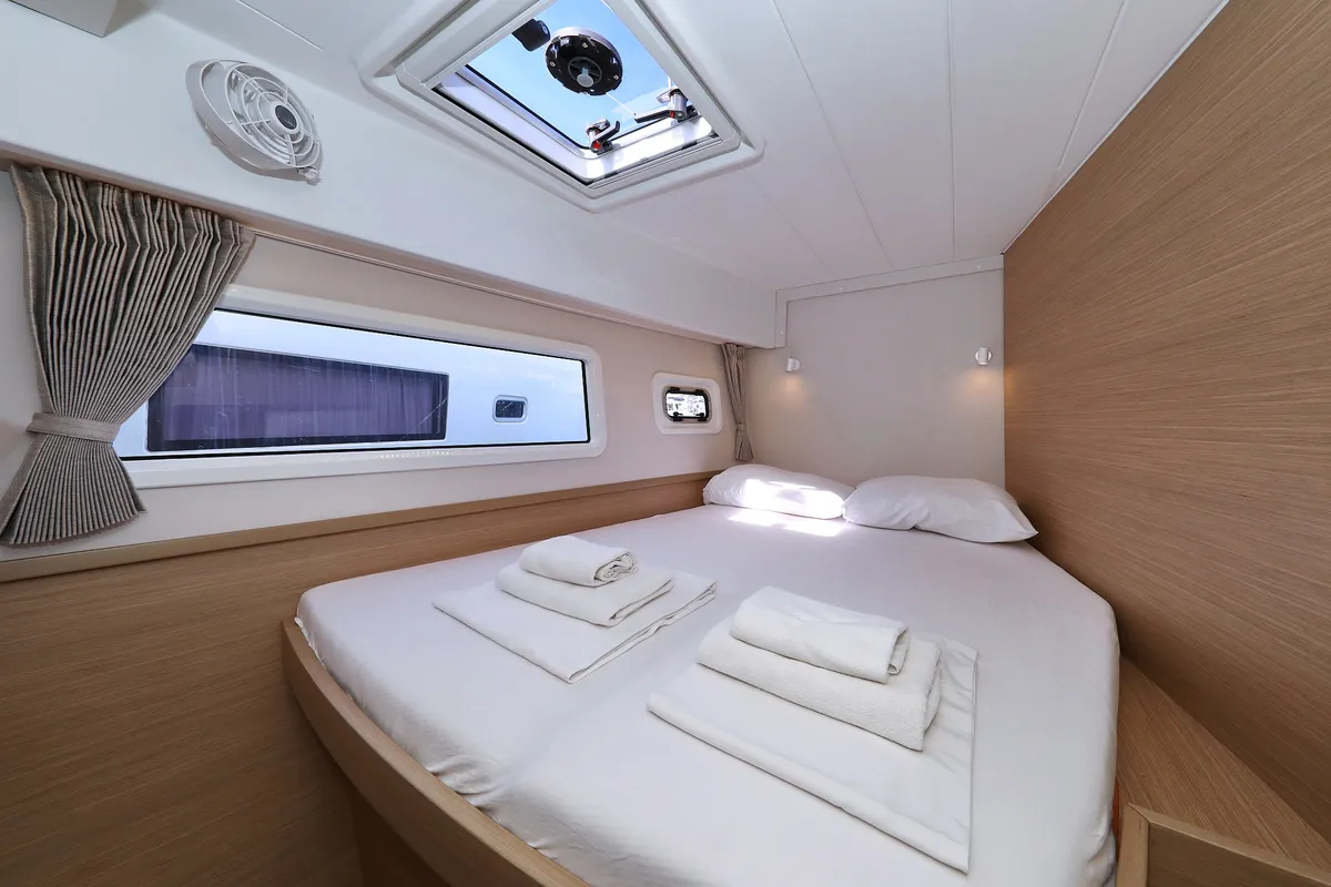 Cabin on Family Time, a Lagoon 42 catamaran at Sukošan, Croatia