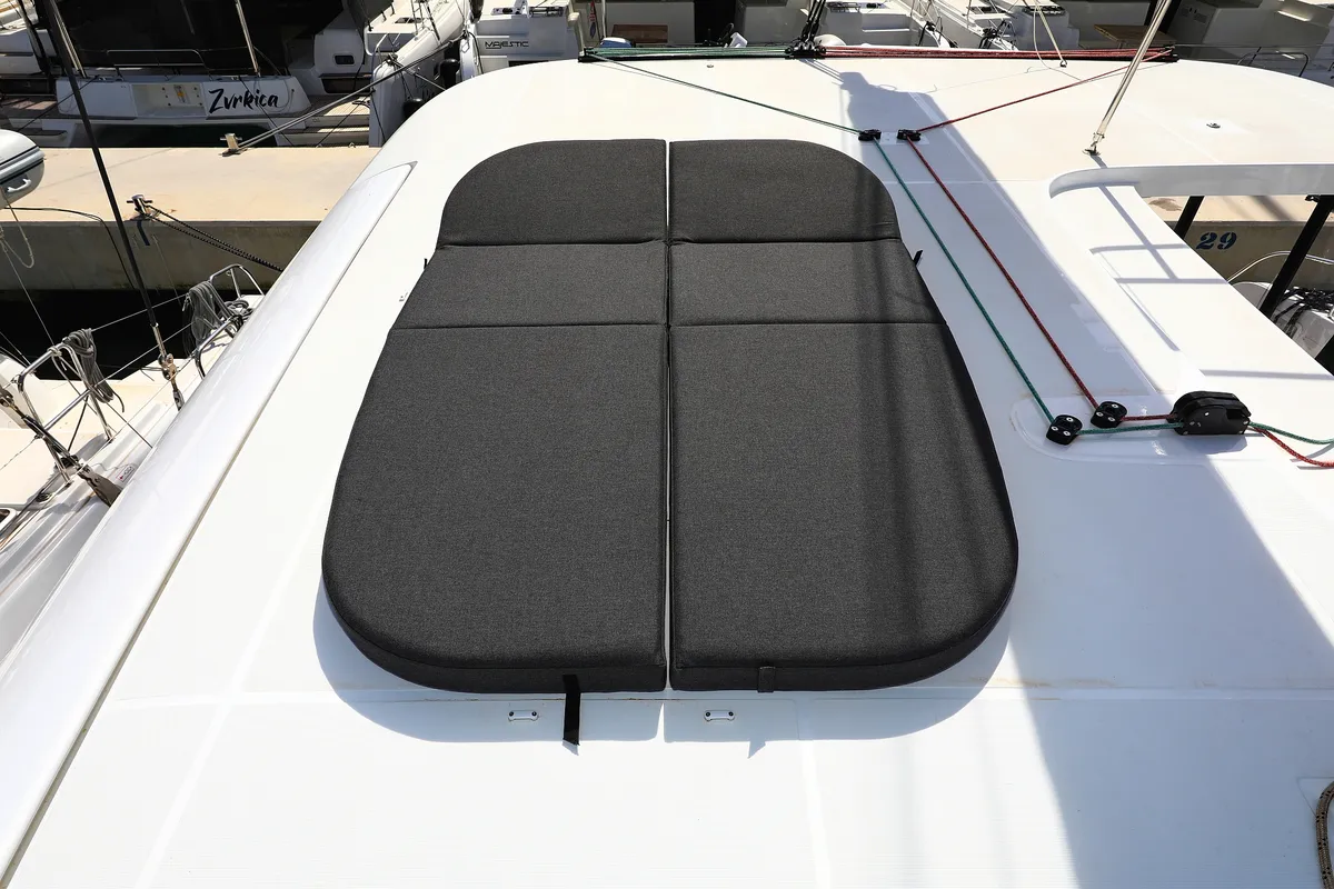 Deck of Family Time, a Lagoon 42 catamaran at Sukošan, Croatia