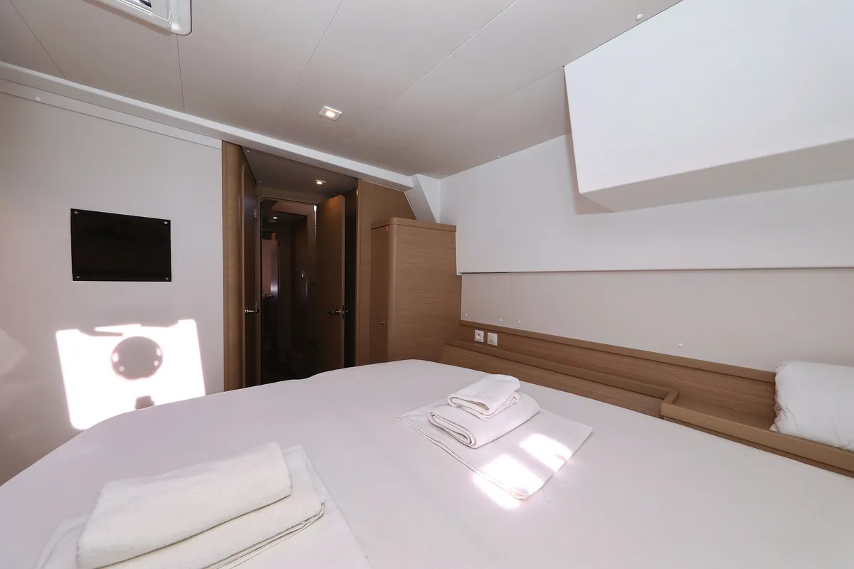 Exterior view of Family Time, a Lagoon 42 catamaran at Sukošan, Croatia