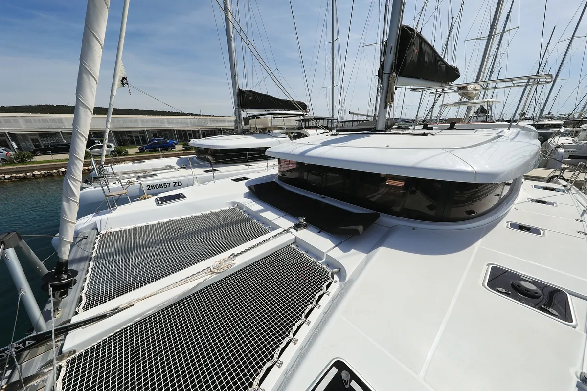 Exterior view of Family Time, a Lagoon 42 catamaran at Sukošan, Croatia