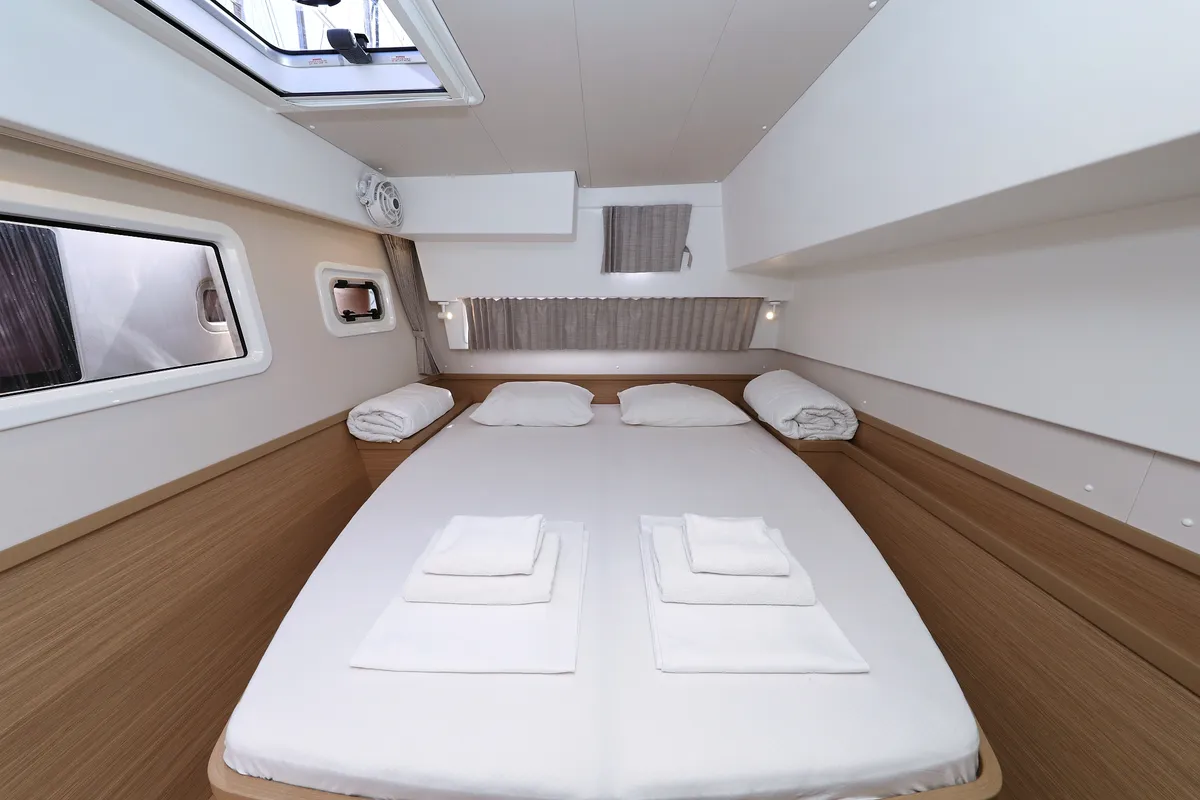 Cabin on Family Time, a Lagoon 42 catamaran at Sukošan, Croatia