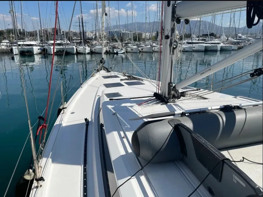 Deck of Bavaria C45, a sailboat at Athens, Greece