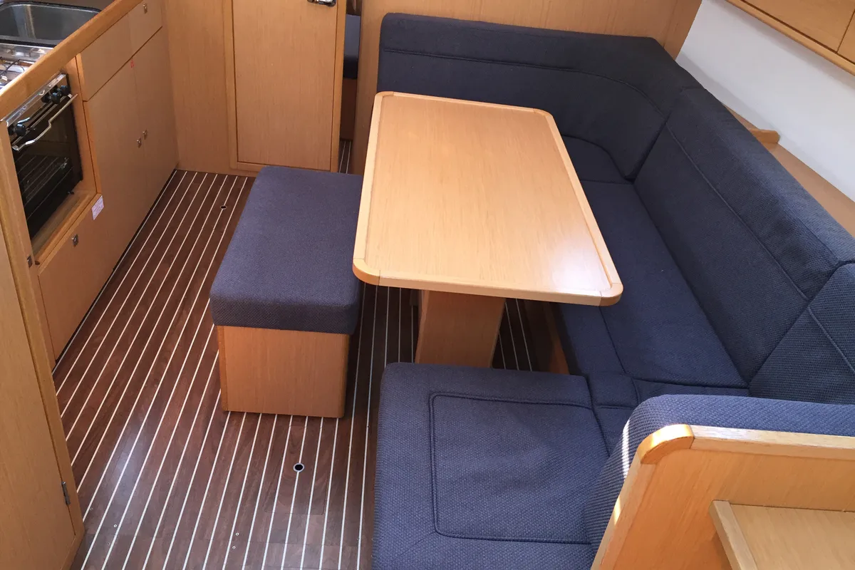 Salon of Alioth, a Bavaria Cruiser 41 sailboat at Olbia, Italy