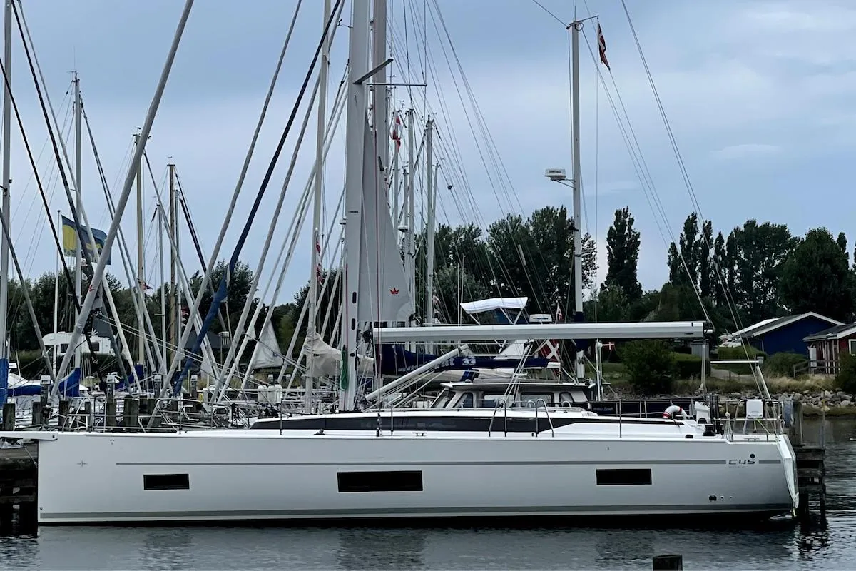 Exterior view of Brunello, a Bavaria C45 sailboat at Seget Donji, Croatia