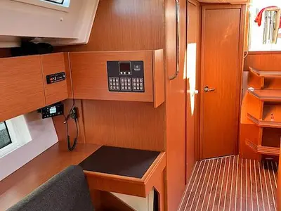 Salon of Brunello, a Bavaria C45 sailboat at Seget Donji, Croatia