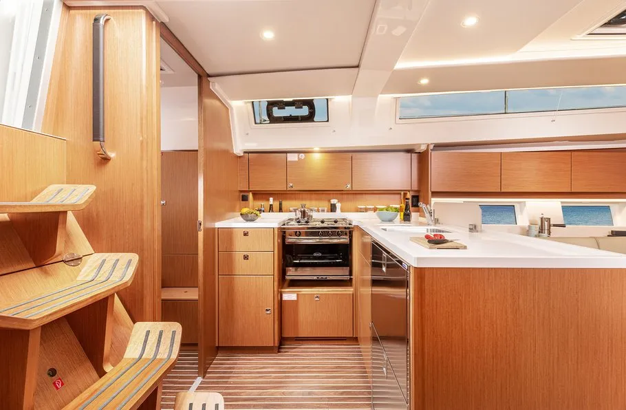 Galley of Brunello, a Bavaria C45 sailboat at Seget Donji, Croatia