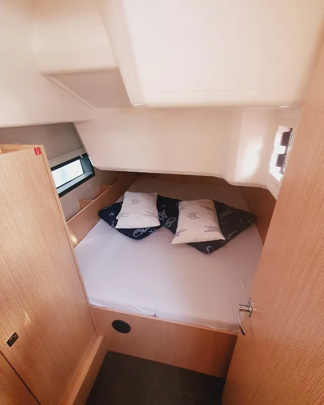 Cabin on Infinity, a Bavaria C38 sailboat at Grad Pula, Croatia