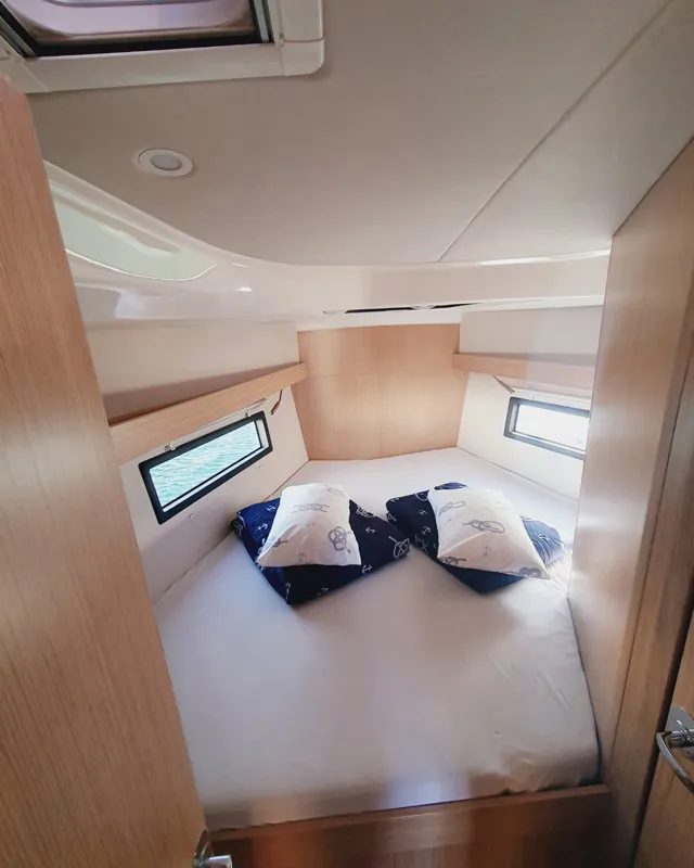 Cabin on Infinity, a Bavaria C38 sailboat at Grad Pula, Croatia