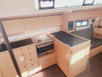 Galley of Infinity, a Bavaria C38 sailboat at Grad Pula, Croatia