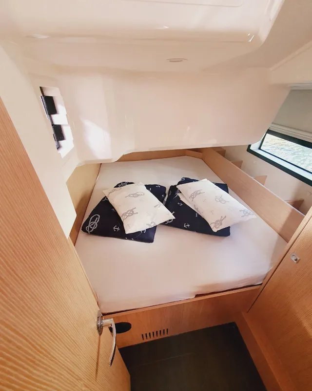 Cabin on Infinity, a Bavaria C38 sailboat at Grad Pula, Croatia