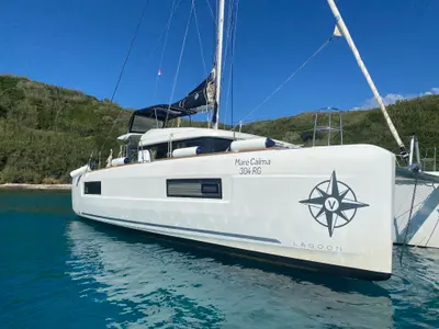 Exterior view of Mare Calma, a Lagoon 40 catamaran at Grad Pula, Croatia