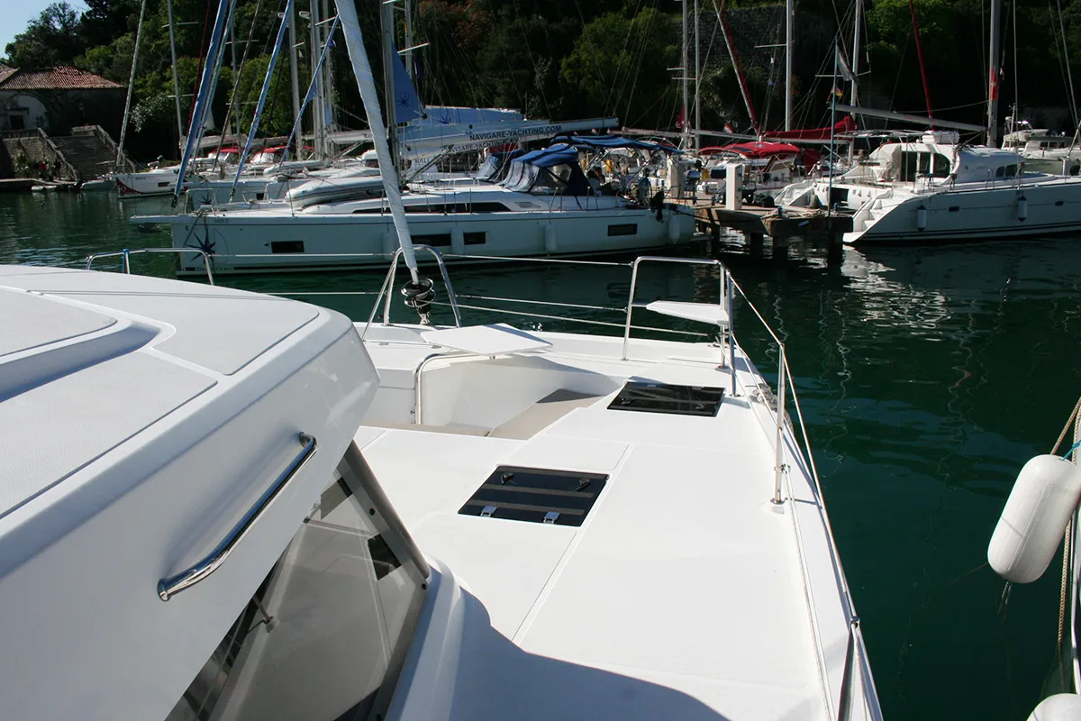 Deck of Ghost, a Bali Catspace catamaran at Dubrovnik, Croatia