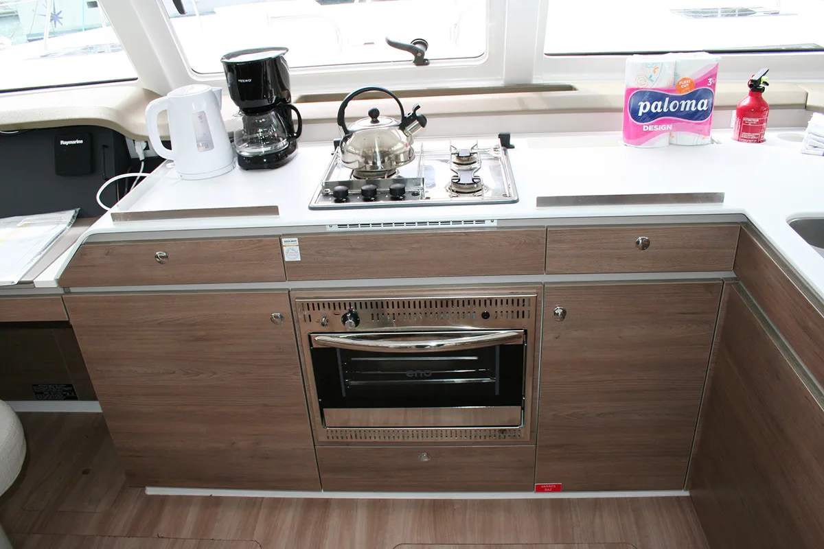 Galley of Ghost, a Bali Catspace catamaran at Dubrovnik, Croatia