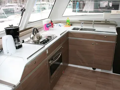 Galley of Ghost, a Bali Catspace catamaran at Dubrovnik, Croatia