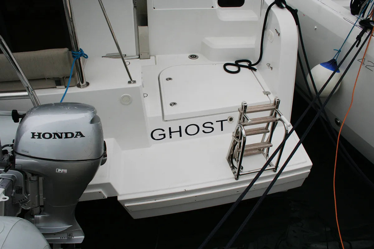 Deck of Ghost, a Bali Catspace catamaran at Dubrovnik, Croatia