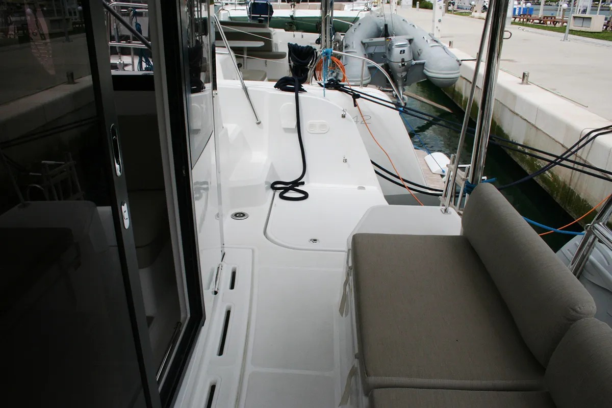 Deck of Ghost, a Bali Catspace catamaran at Dubrovnik, Croatia