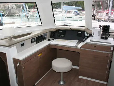 Salon of Ghost, a Bali Catspace catamaran at Dubrovnik, Croatia