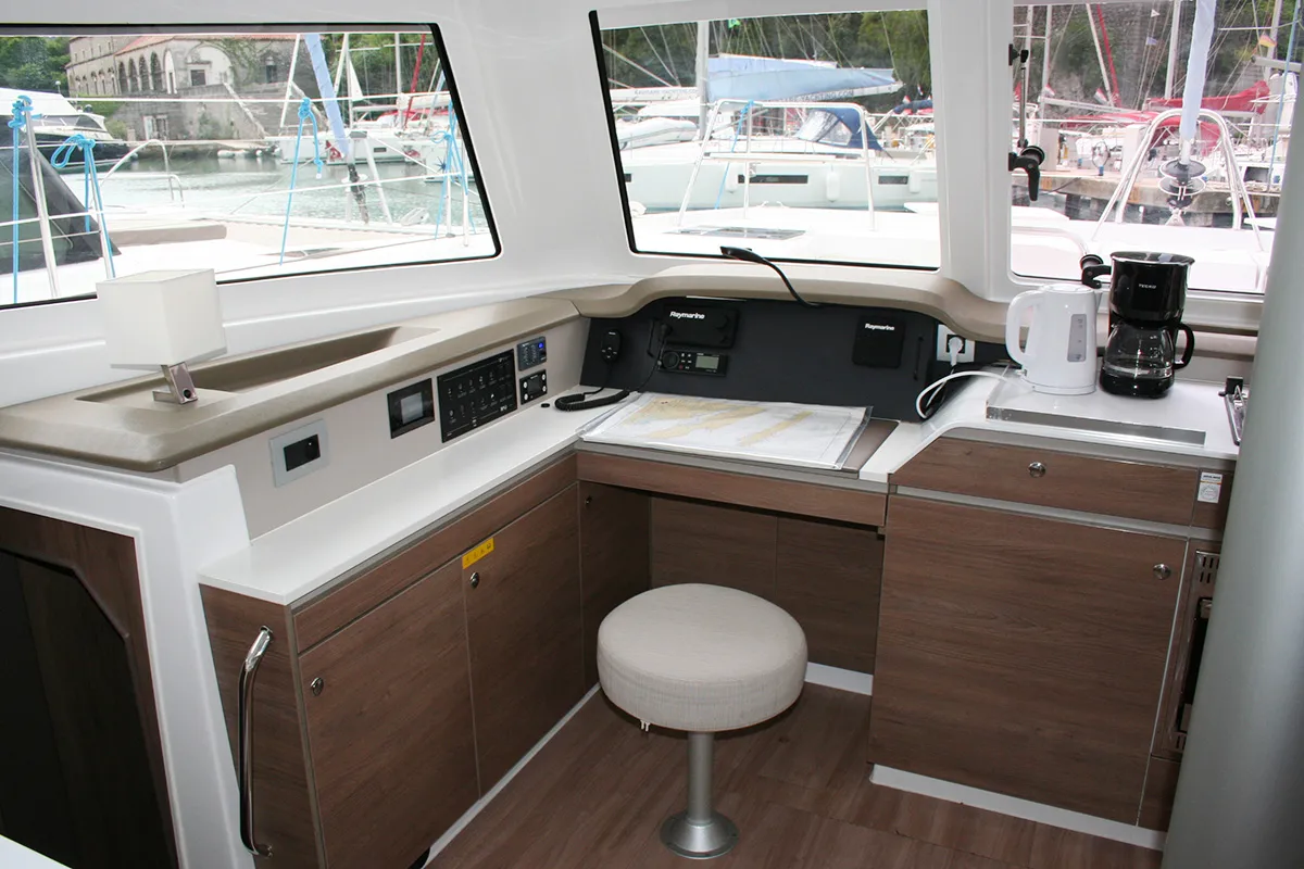 Salon of Ghost, a Bali Catspace catamaran at Dubrovnik, Croatia