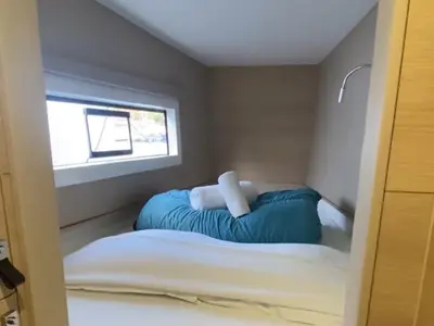 Cabin on Elisa, a Aventura 37 catamaran at Porto-Vecchio, France