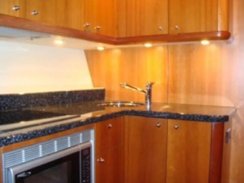 Galley of Aviator, a Sunseeker Manhattan 50 motorboat at Primošten, Croatia