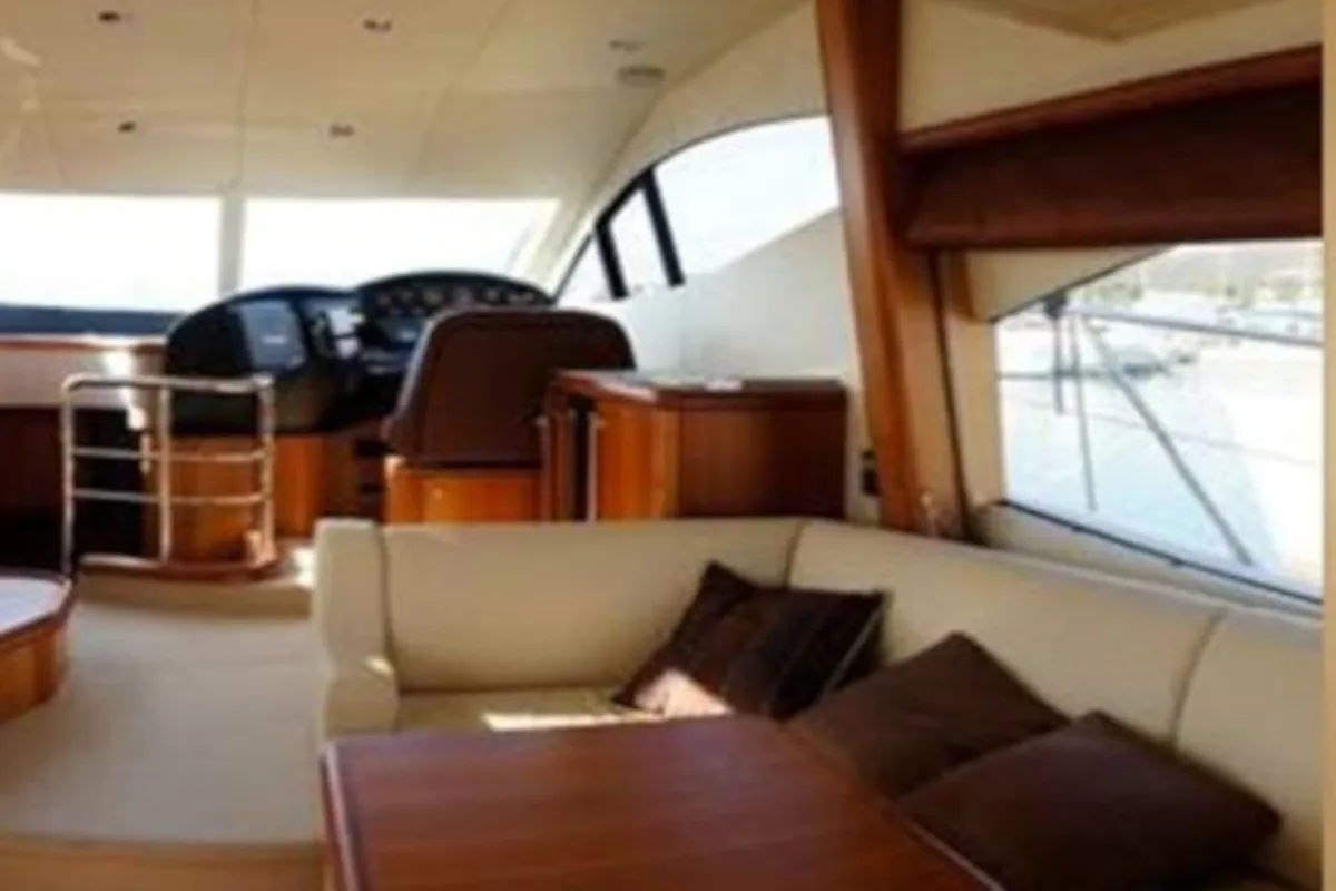 Salon of Aviator, a Sunseeker Manhattan 50 motorboat at Primošten, Croatia