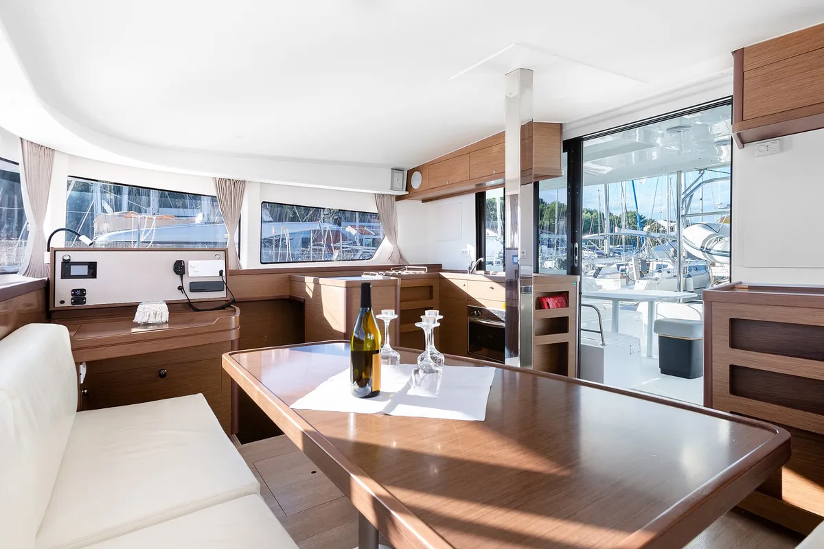 Salon of Mare Fiero, a Lagoon 42 catamaran at Općina Medulin, Croatia
