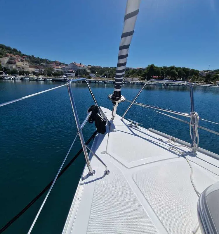 Deck of Furia, a Scandinavia 35 sailboat at Grad Biograd na Moru, Croatia