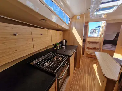 Galley of Furia, a Scandinavia 35 sailboat at Grad Biograd na Moru, Croatia