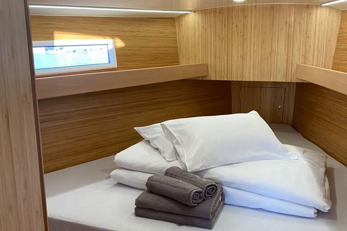 Cabin on Furia, a Scandinavia 35 sailboat at Grad Biograd na Moru, Croatia
