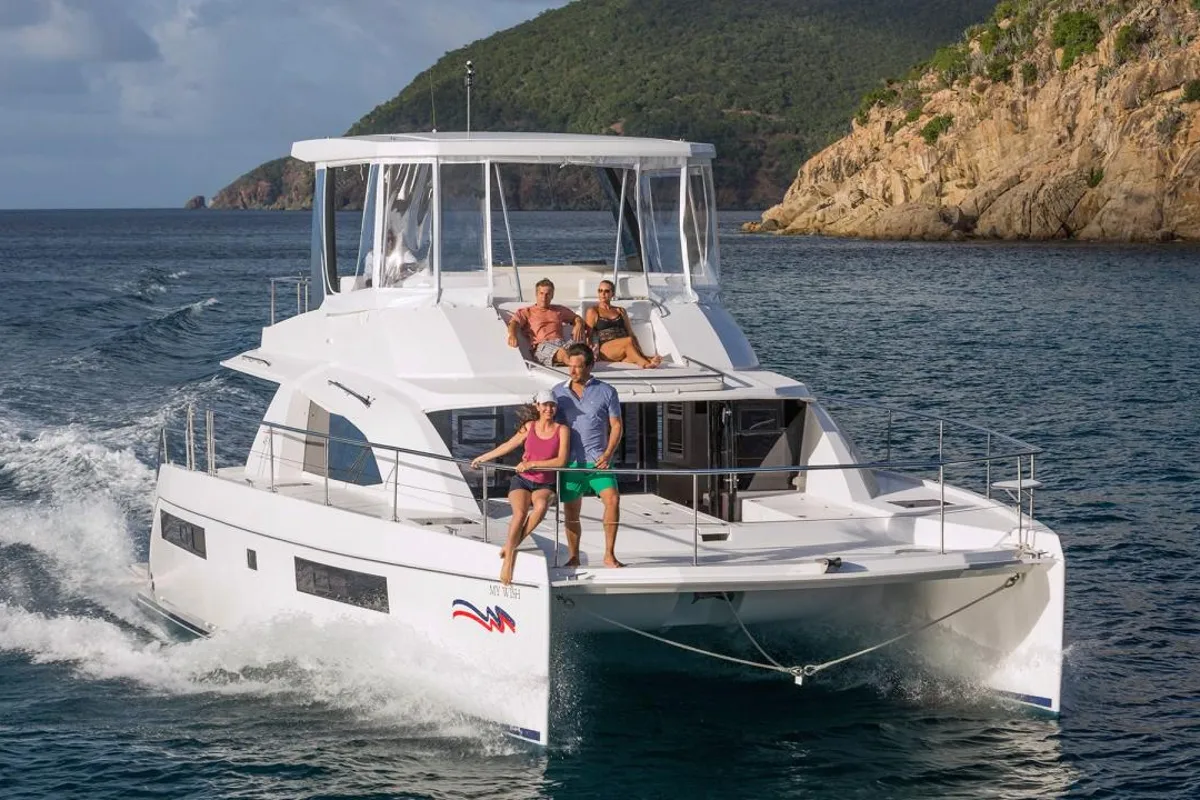 Exterior view of Moorings 433 PC Club, a Leopard 43 PC catamaran at Road Town, British Virgin Islands