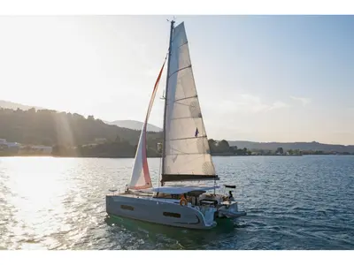 Exterior view of Amare III, a Excess 11 catamaran at Municipal Unit of Ellomenos, Greece