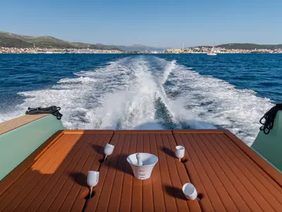 Deck of Condor, a Gulet Felix 37 motorboat at Split, Croatia