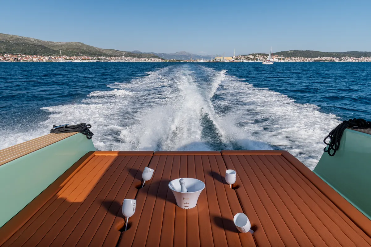 Deck of Condor, a Gulet Felix 37 motorboat at Split, Croatia
