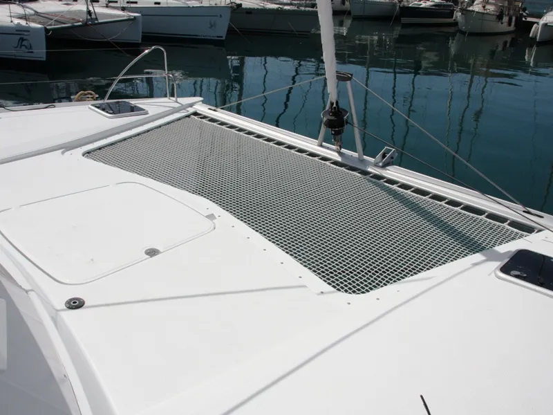Deck of Sky Maria, a Fountaine Pajot Lucia 40 catamaran at Marmaris, Turkey