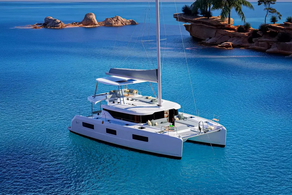 Princess Amona, a Lagoon 47 catamaran at Trogir, Croatia