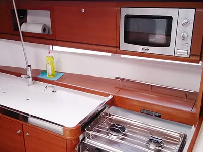 Galley of La Digue, a Dufour 405 sailboat at Grad Pula, Croatia