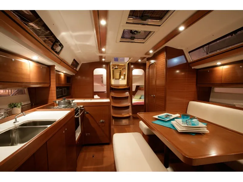 Salon of La Digue, a Dufour 405 sailboat at Grad Pula, Croatia