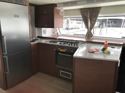 Galley of Dugongo II, a Lagoon 52 catamaran at English Harbour, Antigua and Barbuda