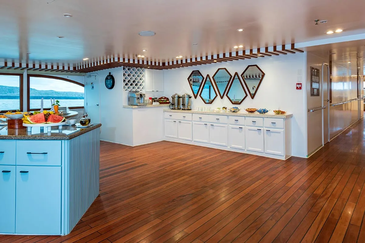 Galley of Ocean Spray, a Gulet Power Catamaran catamaran at Parroquia Puerto Baquerizo Moreno, Ecuador