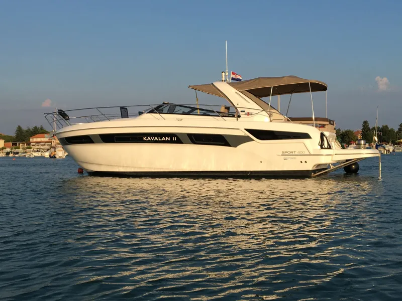 Exterior view of KAVALAN II, a Bavaria S40 Open motorboat at Grad Pula, Croatia