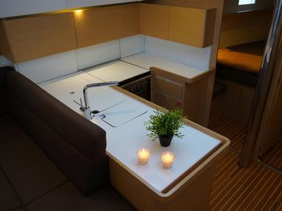 Galley of Dimitra, a Elan Impression 50 sailboat at Kontokali, Greece