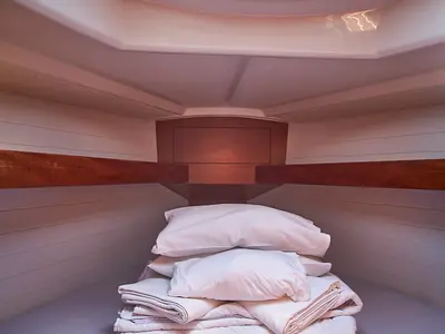 Cabin on Wild Love, a Bavaria Cruiser 34 sailboat at Biograd na Moru, Croatia