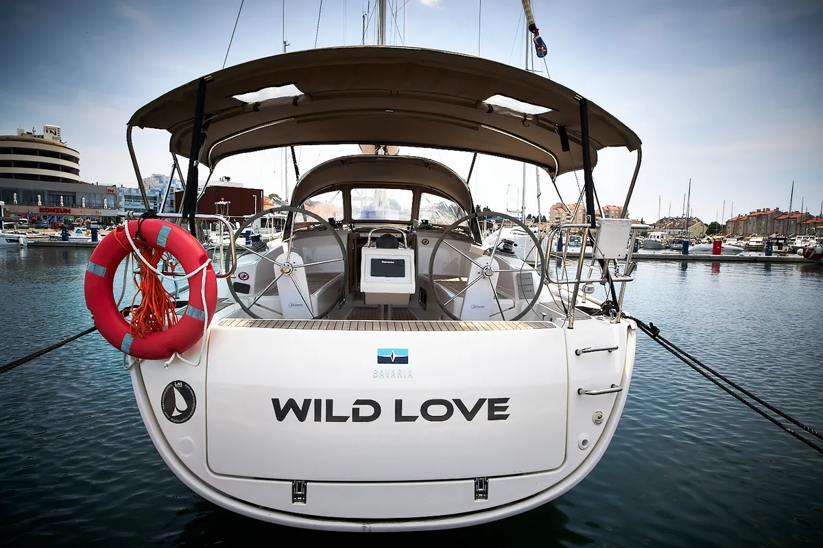 Wild Love, a Bavaria Cruiser 34 sailboat at Grad Biograd na Moru, Croatia