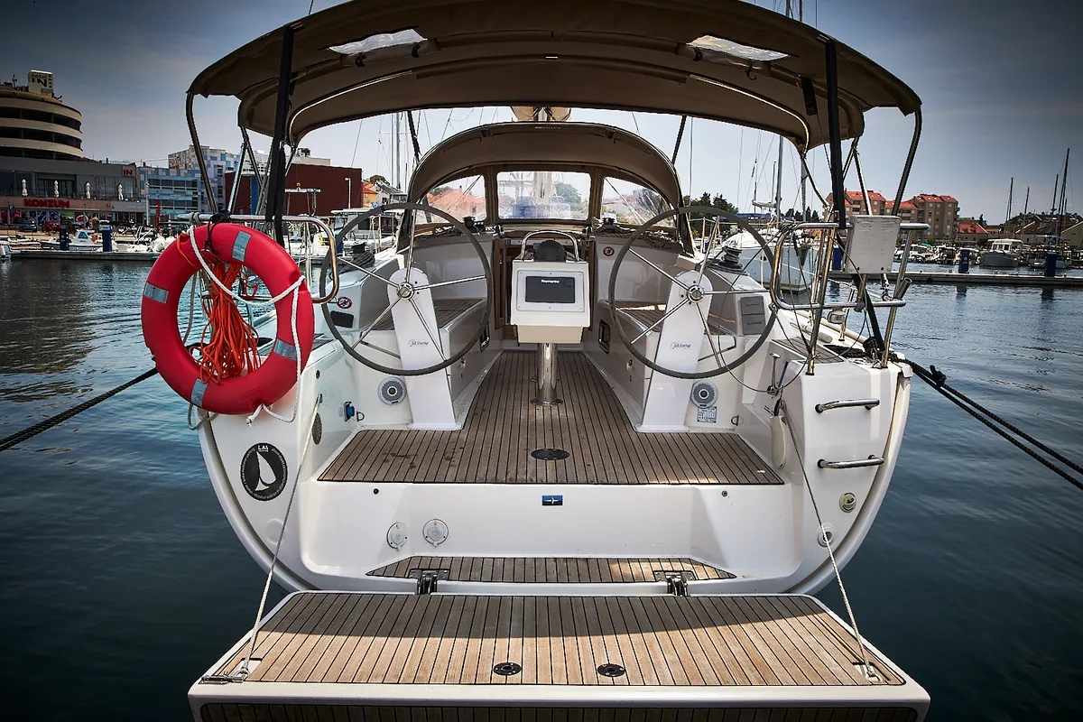 Wild Love, a Bavaria Cruiser 34 sailboat at Grad Biograd na Moru, Croatia
