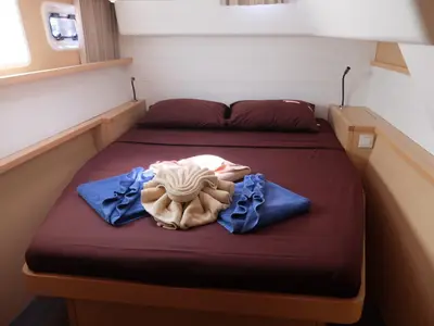 Cabin on Shana, a Lagoon 450 F catamaran at Mai Khao, Thailand