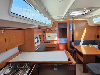 Salon of Danny, a Bavaria C38 sailboat at Punat, Croatia