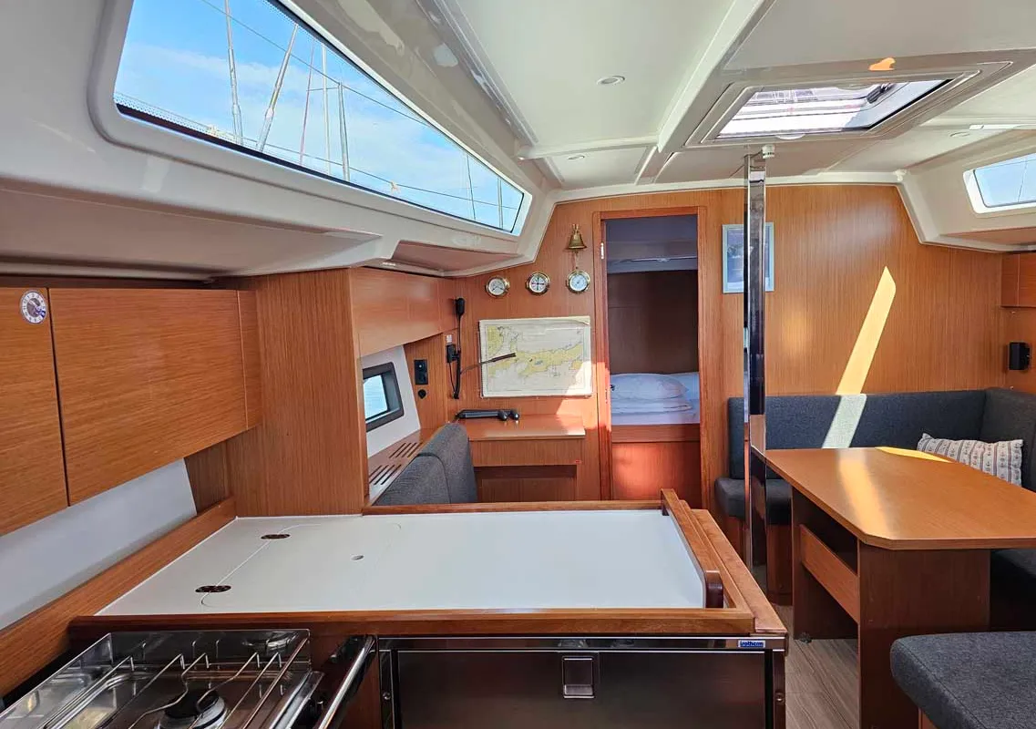 Salon of Danny, a Bavaria C38 sailboat at Punat, Croatia
