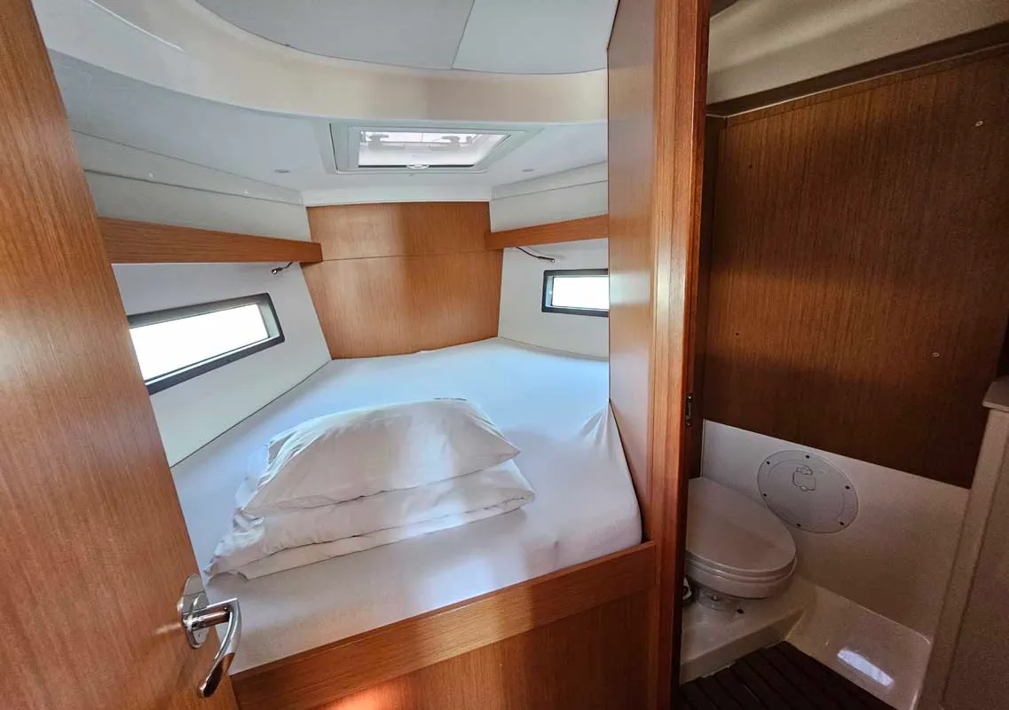 Cabin on Danny, a Bavaria C38 sailboat at Punat, Croatia