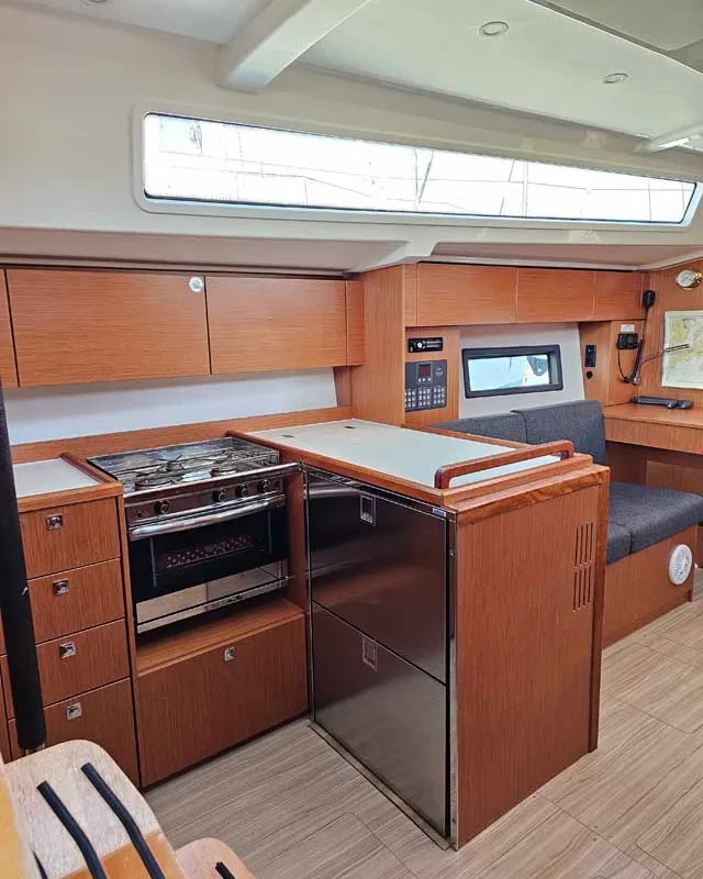 Galley of Danny, a Bavaria C38 sailboat at Punat, Croatia