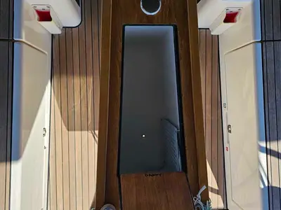 Deck of Danny, a Bavaria C38 sailboat at Punat, Croatia
